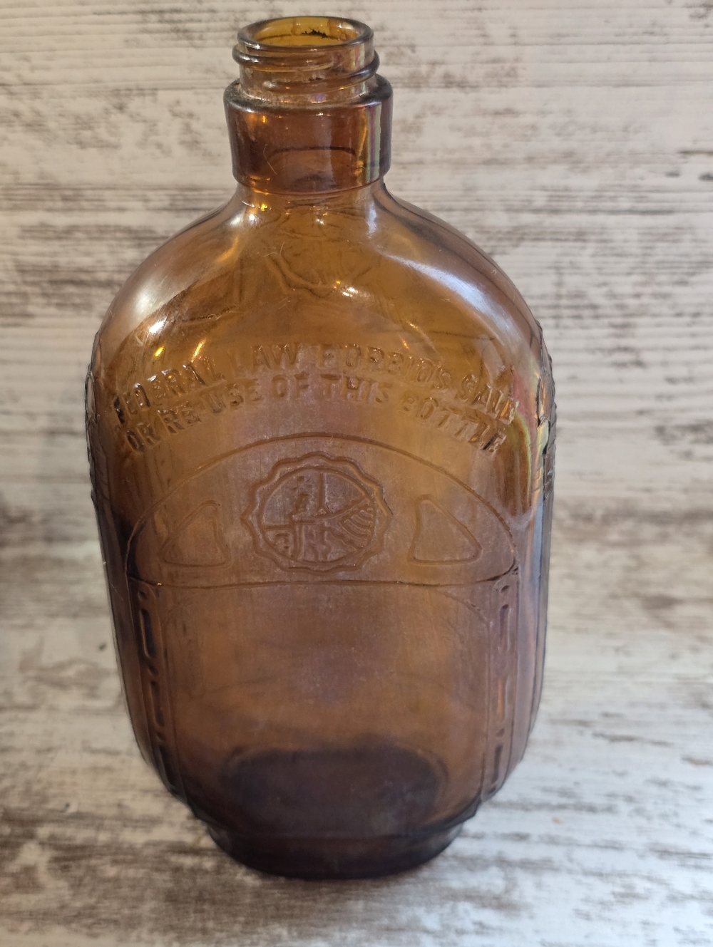 Amber Vintage Liquor/Spirits Bottle From 1935-1964  Not Sure.